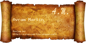 Avram Martin névjegykártya